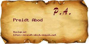 Preidt Abod névjegykártya